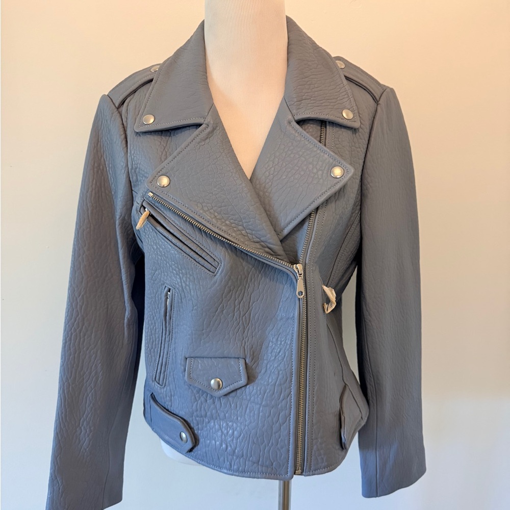 Rebecca Minkoff Dusty Blue Leather Jacket
